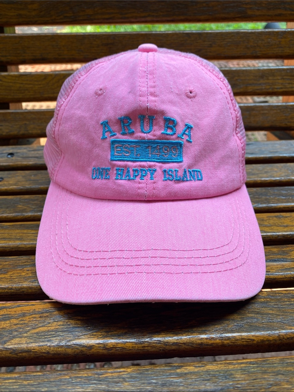 Aruba SnapBack hat Pink Tourist cap